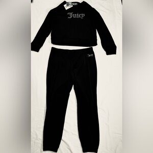 Juicy Couture Black Velour Lounge Set with Logo